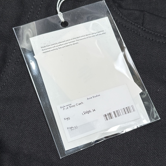 NWT Acne Studios Ace Stay Cash Skinny Black Denim Jeans Mens 33 - Picture 4 of 11